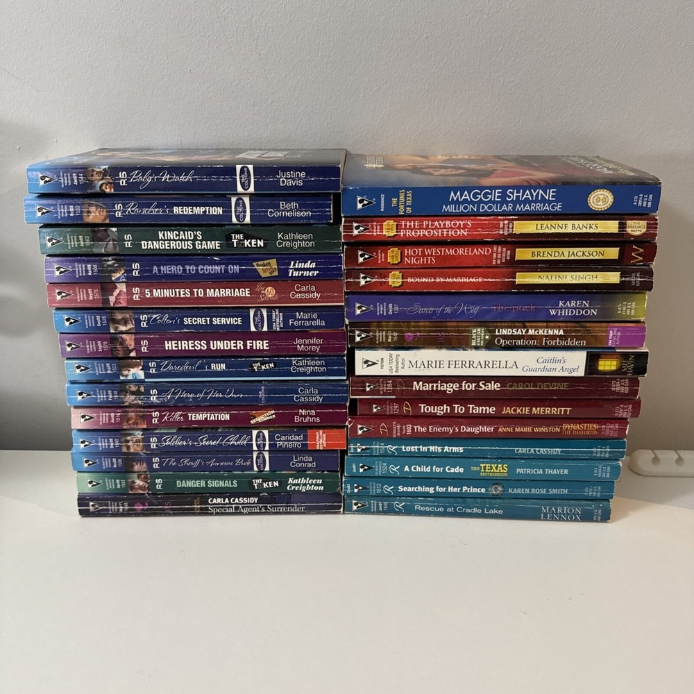 Huge Lot of 28 Silhouette Romanic Suspense/Romance/ Desire Paperback Books